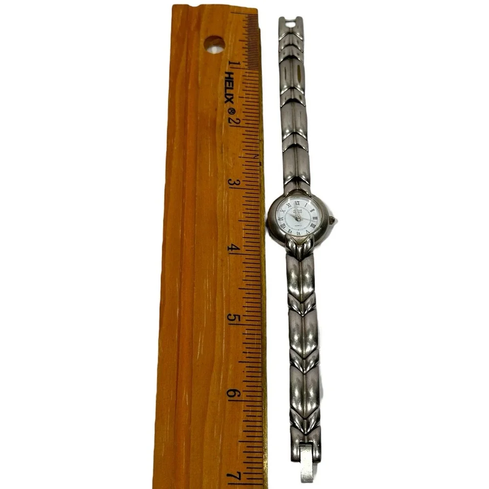 Anne Klein women's watch All silver bevel and band. 11/8323-5 AL21-Needs Battery